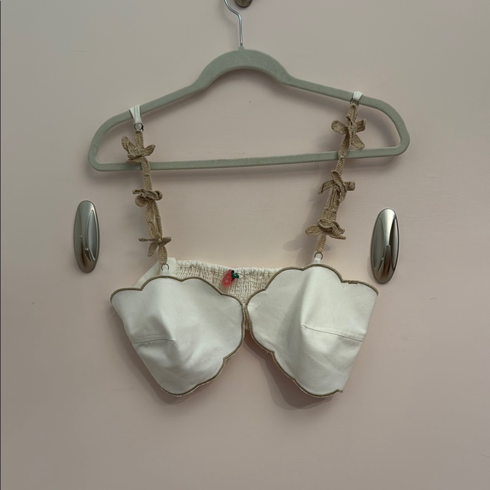 FARM Rio White and Tan Top